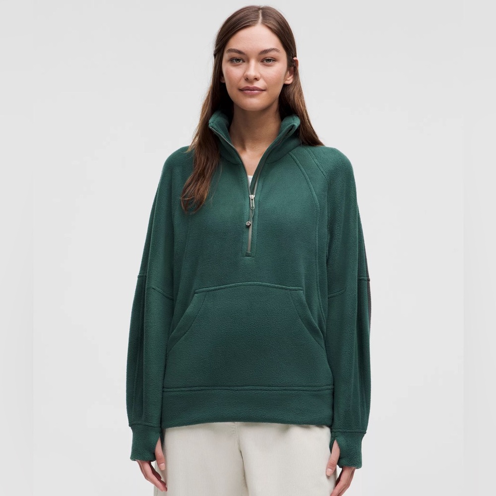 Lululemon Scuba Oversized Funnel Neck Half Zip Storm teal  XS/S